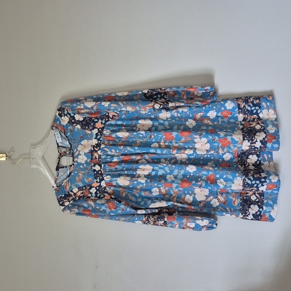 Greylin Helena Floral Shift Dress Boho Prairie Long Sleeve Relaxed Mini, Size S - Picture 2 of 9